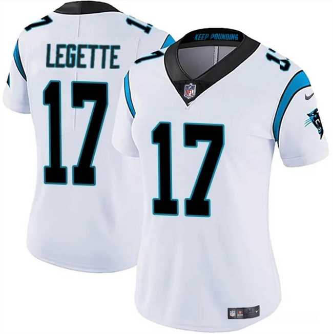Women%27s Carolina Panthers #17 Xavier Legette White 2024 Draft Vapor Stitched Jersey Dzhi->women nfl jersey->Women Jersey